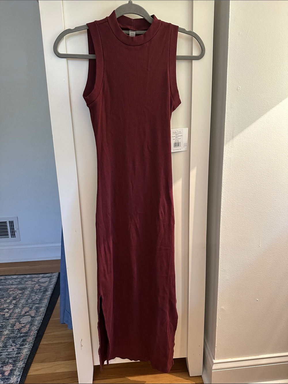 Sleeveless Burgundy Midi Dress - Beyond Yoga